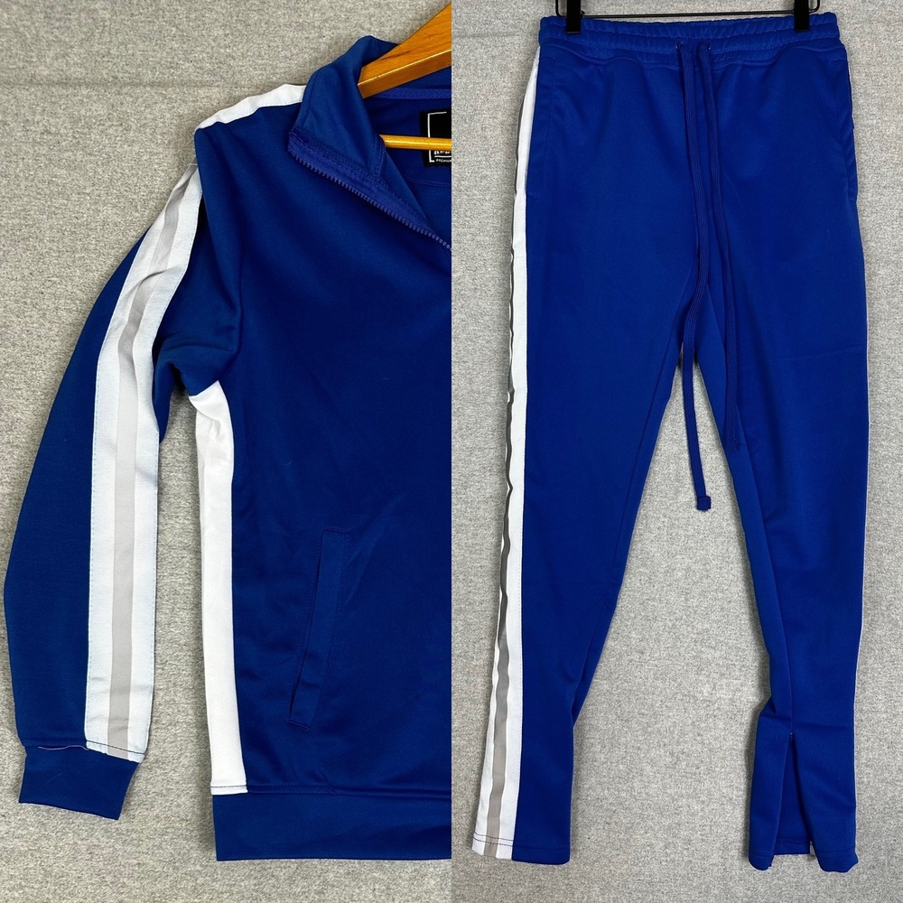 Rebel Minds Tracksuit Men S Blue 2 Piece Set Jacket Pants‎ Striped